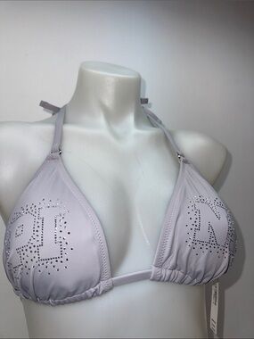 PINK Victoria's Secret Lavender Rhinestone Triangle Bandeau Top